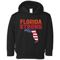 Florida Strong Hurricane Ian Support Florida American Flag Toddler Hoodie