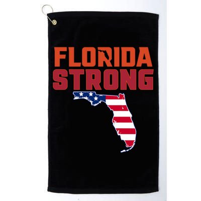 Florida Strong Hurricane Ian Support Florida American Flag Golf Towel