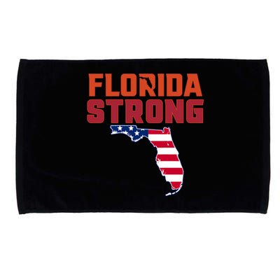 Florida Strong Hurricane Ian Support Florida American Flag Microfiber Hand Towel