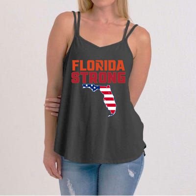 Florida Strong Hurricane Ian Support Florida American Flag Women's Strappy Tank