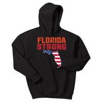 Florida Strong Hurricane Ian Support Florida American Flag Kids Hoodie