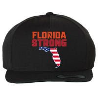 Florida Strong Hurricane Ian Support Florida American Flag Wool Snapback Cap