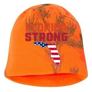 Florida Strong Hurricane Ian Support Florida American Flag Kati - Camo Knit Beanie