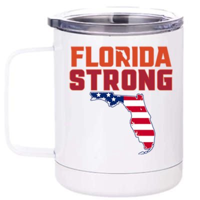 Florida Strong Hurricane Ian Support Florida American Flag 12 oz Stainless Steel Tumbler Cup