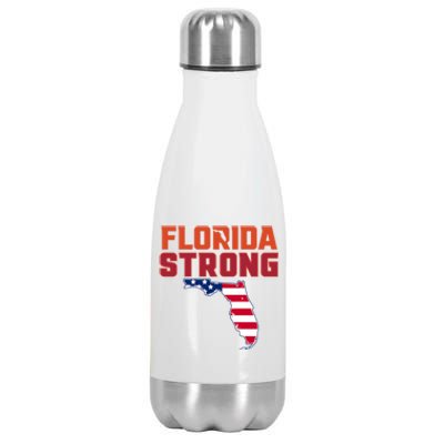 Florida Strong Hurricane Ian Support Florida American Flag Stainless Steel Insulated Water Bottle