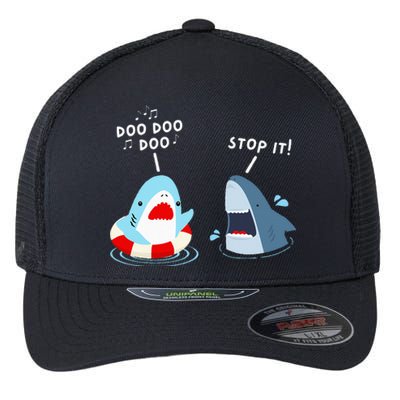 Funny Shark Humor Shark Singing Meme Style Flexfit Unipanel Trucker Cap