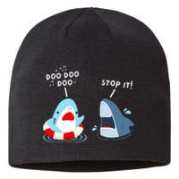 Funny Shark Humor Shark Singing Meme Style Sustainable Beanie