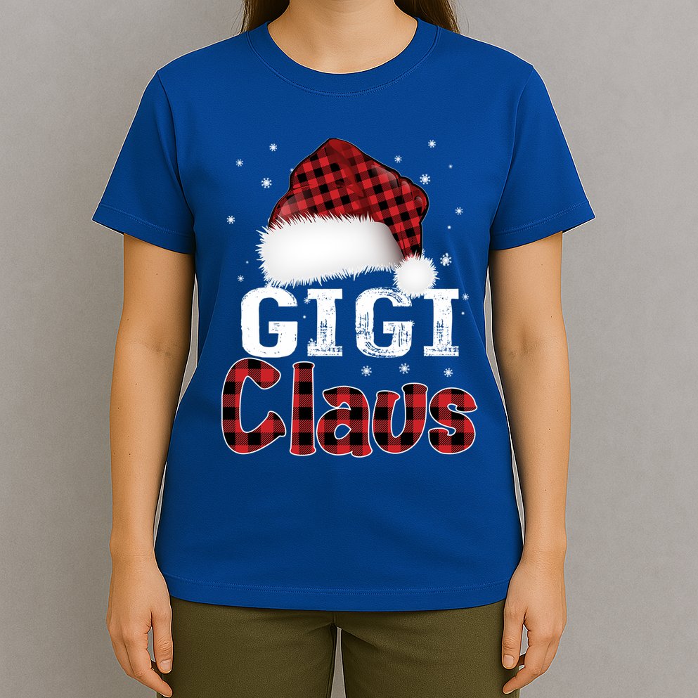 Fun Santa Hat Christmas Costume Family Matching Gigi Claus Gift T-Shirt