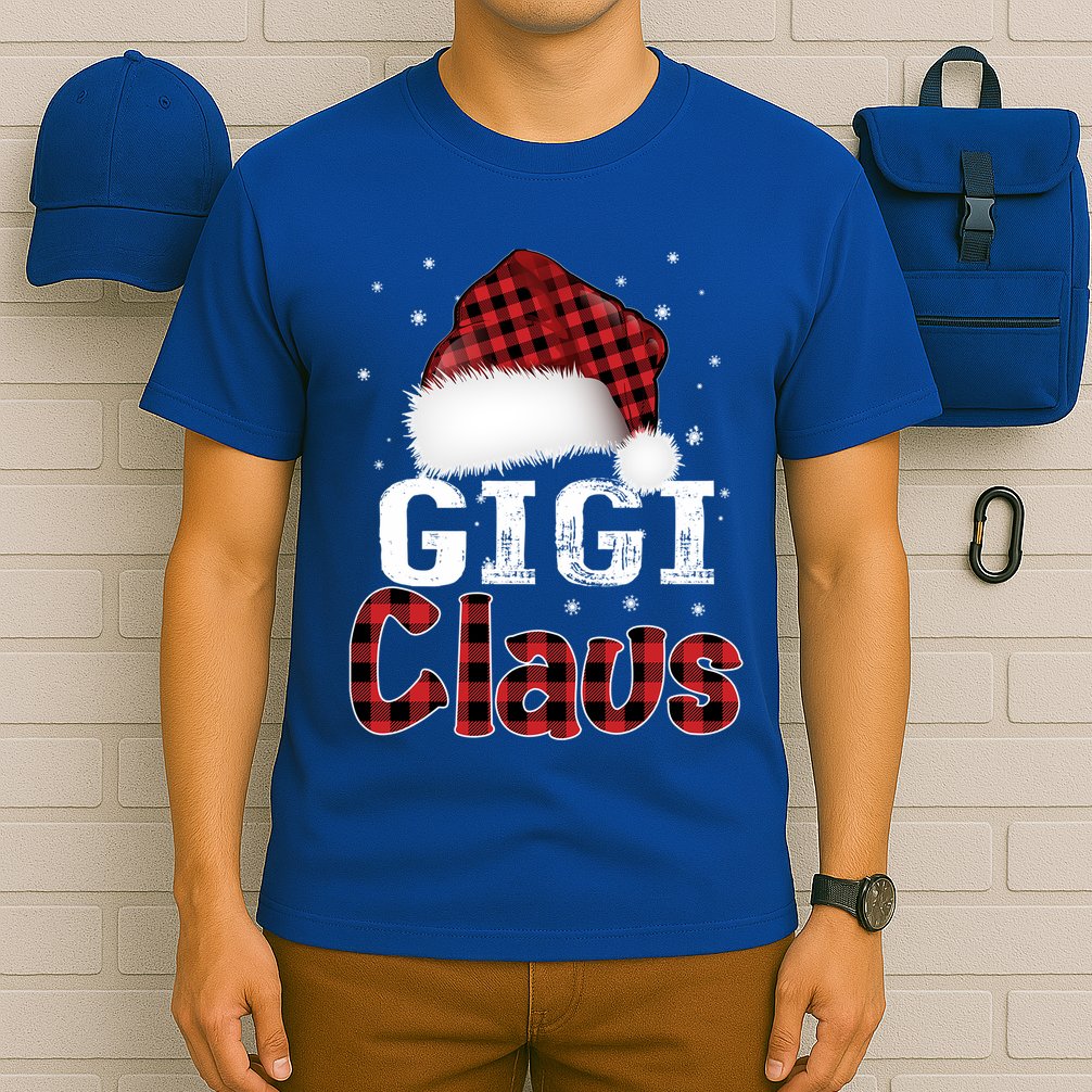 Fun Santa Hat Christmas Costume Family Matching Gigi Claus Gift T-Shirt