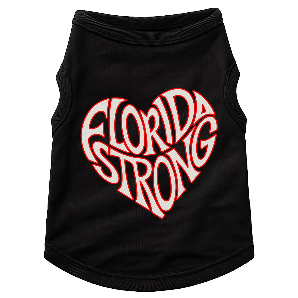 Florida Strong Heart State Pride Typography Doggie Tank