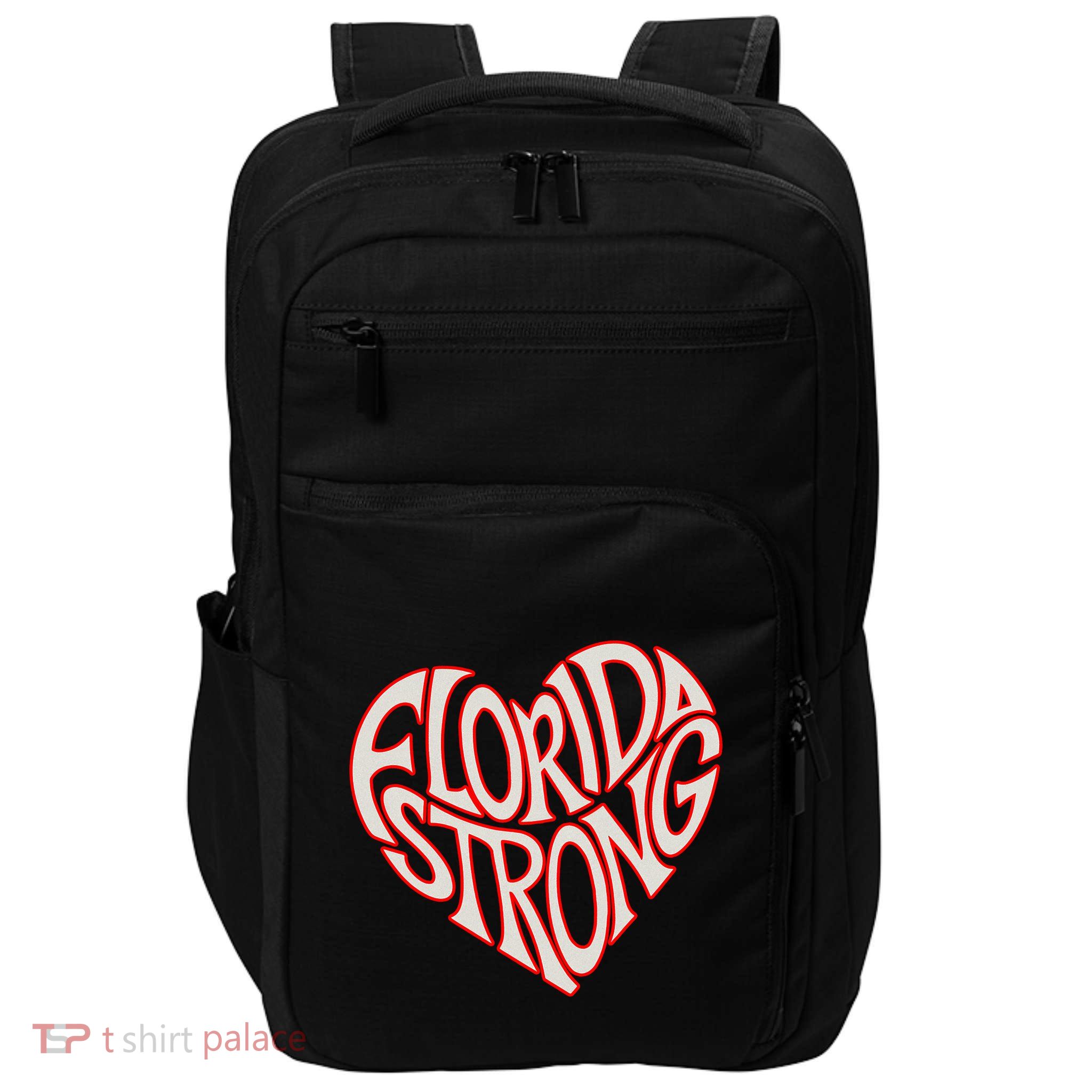 Florida Strong Heart State Pride Typography Impact Tech Backpack