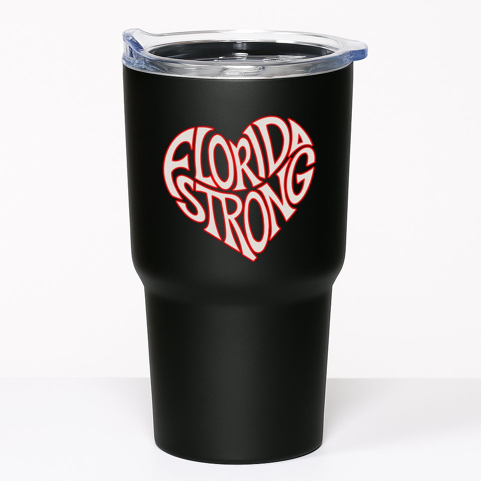 Florida Strong Heart State Pride Typography Tumbler
