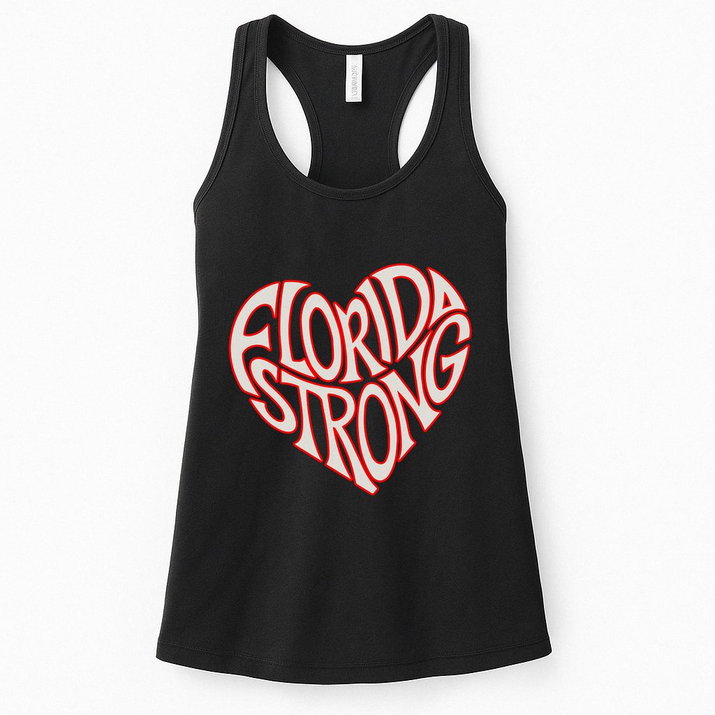 Florida Strong Heart State Pride Typography Womens Tank Top