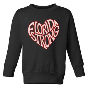 Florida Strong Heart State Pride Typography Toddler Sweatshirt