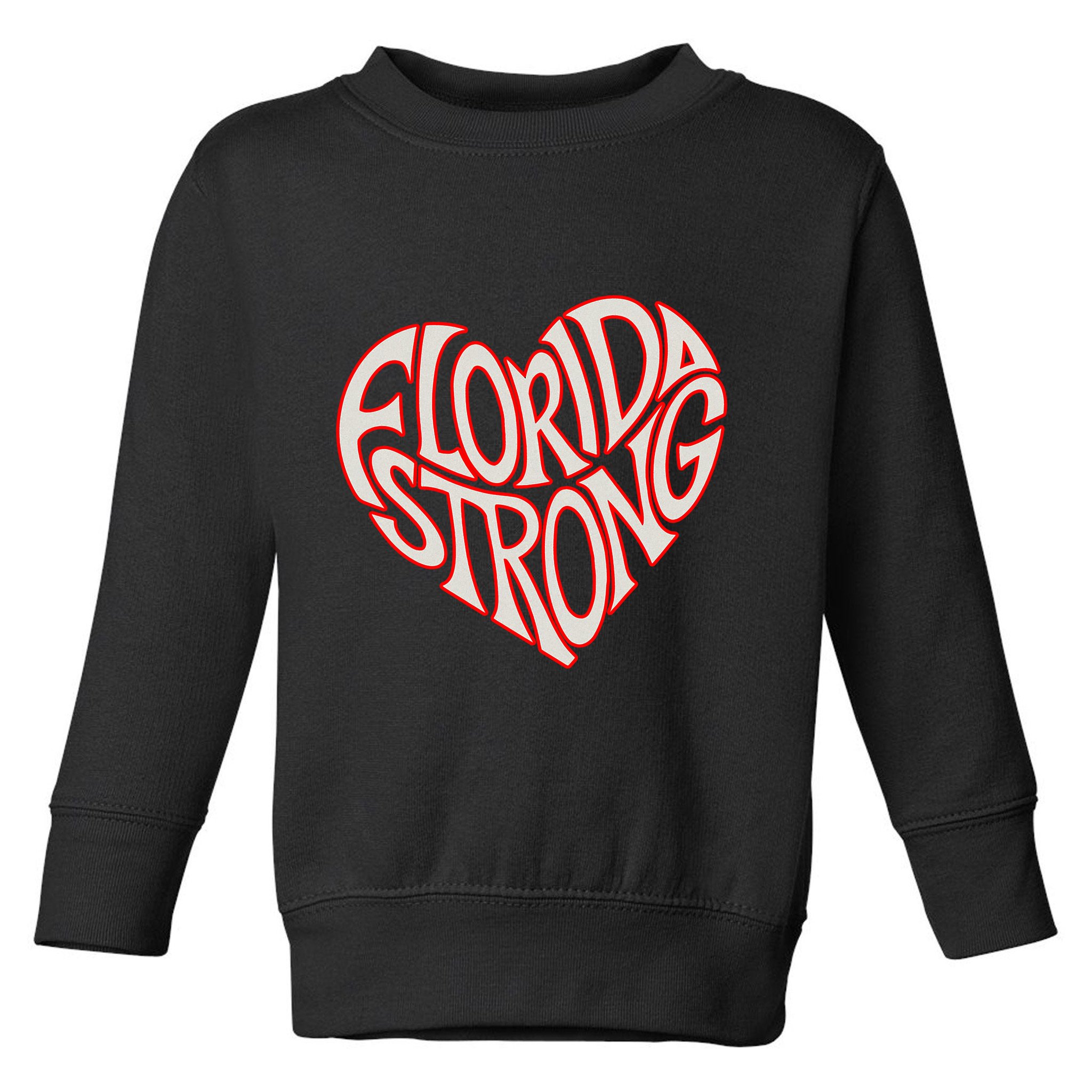 Florida Strong Heart State Pride Typography Toddler Sweatshirt