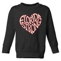 Florida Strong Heart State Pride Typography Toddler Sweatshirt