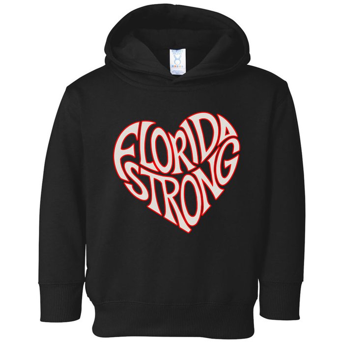 Florida Strong Heart State Pride Typography Toddler Hoodie