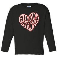 Florida Strong Heart State Pride Typography Toddler Long Sleeve Shirt