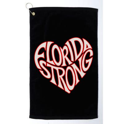 Florida Strong Heart State Pride Typography Golf Towel