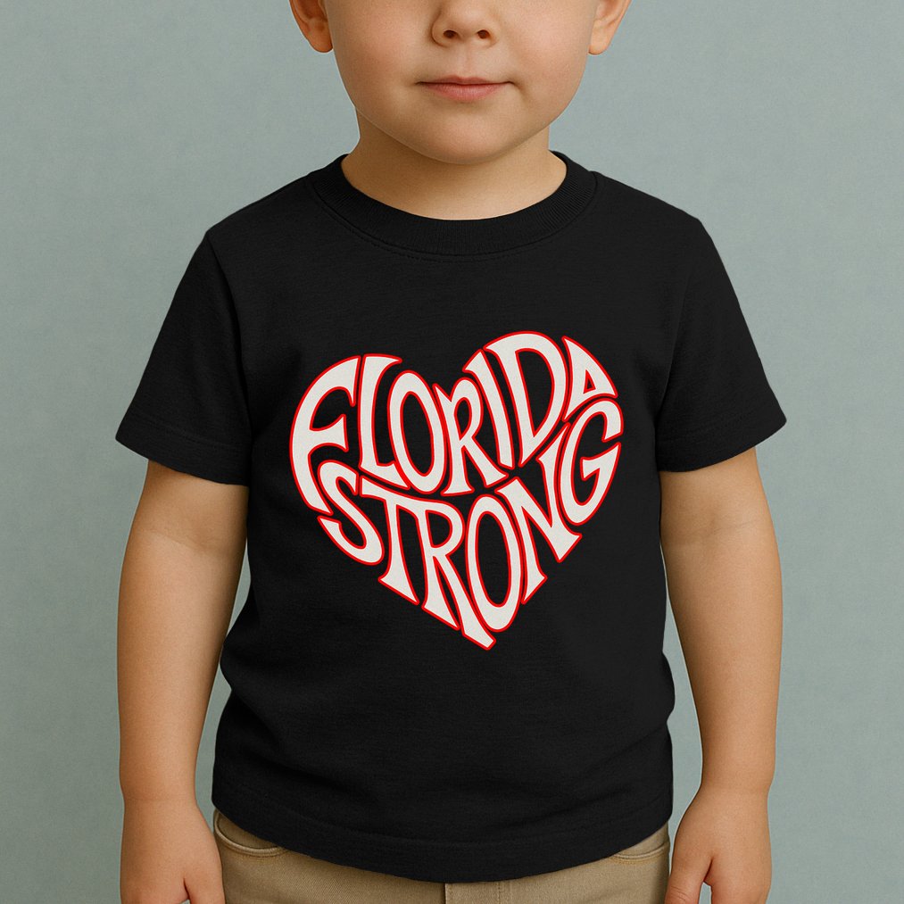 Florida Strong Heart State Pride Typography Toddler T-Shirt