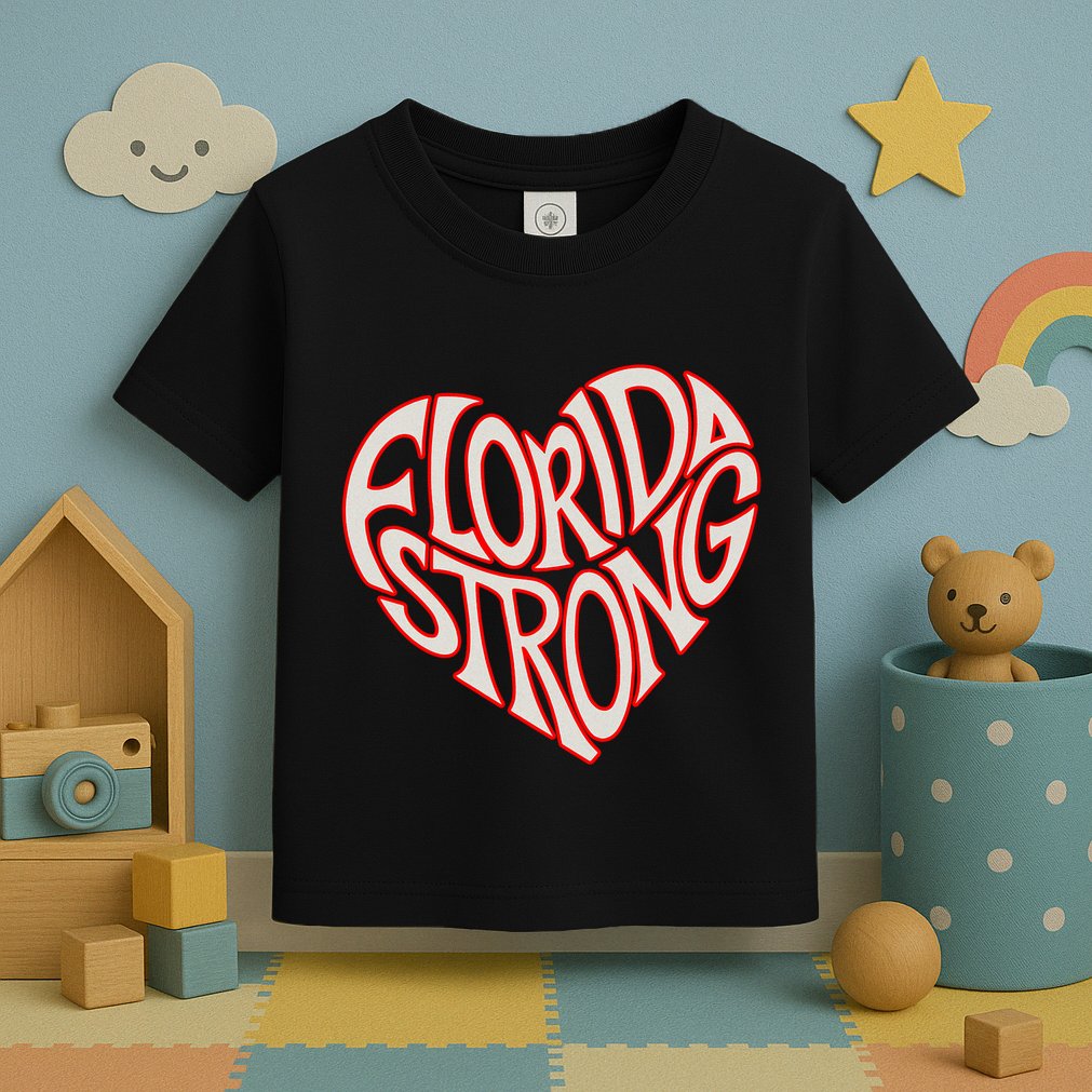 Florida Strong Heart State Pride Typography Toddler T-Shirt