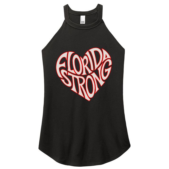 Florida Strong Heart State Pride Typography Women's Perfect Tri Rocker Tank