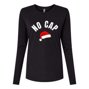 Funny Santa Hat Funny Christmas Gen Z Slang Womens Cotton Relaxed Long Sleeve T-Shirt