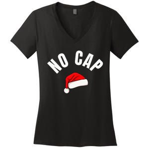 Funny Santa Hat Funny Christmas Gen Z Slang Women's V-Neck T-Shirt