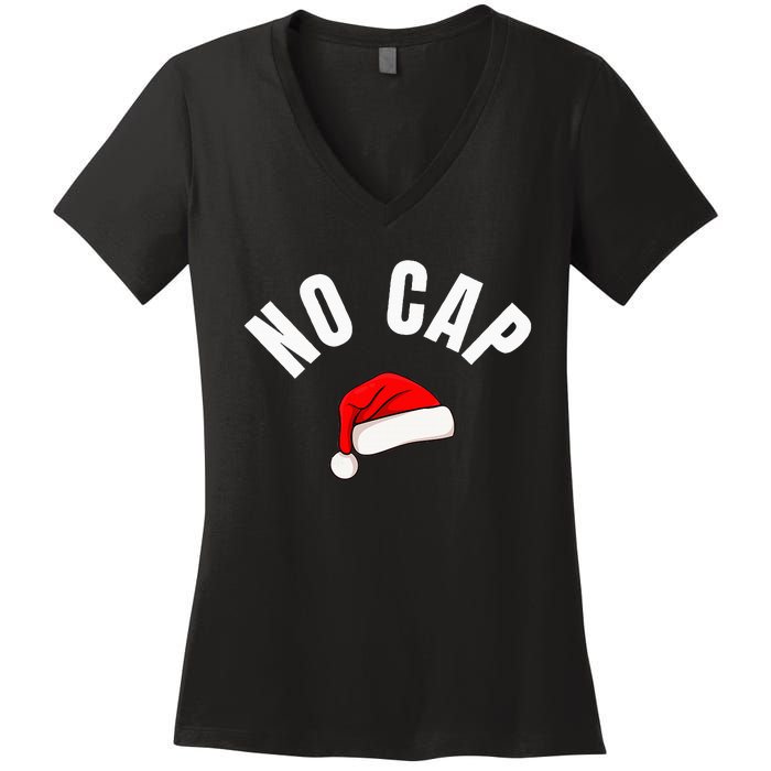 Funny Santa Hat Funny Christmas Gen Z Slang Women's V-Neck T-Shirt