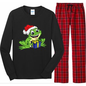 Frog Santa Hat Christmas Pajama Cute Animal XMas Holiday Long Sleeve Pajama Set