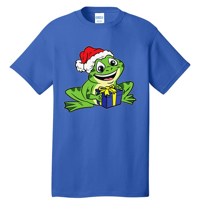 Frog Santa Hat Christmas Pajama Cute Animal XMas Holiday Tall T-Shirt