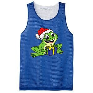 Frog Santa Hat Christmas Pajama Cute Animal XMas Holiday Mesh Reversible Basketball Jersey Tank