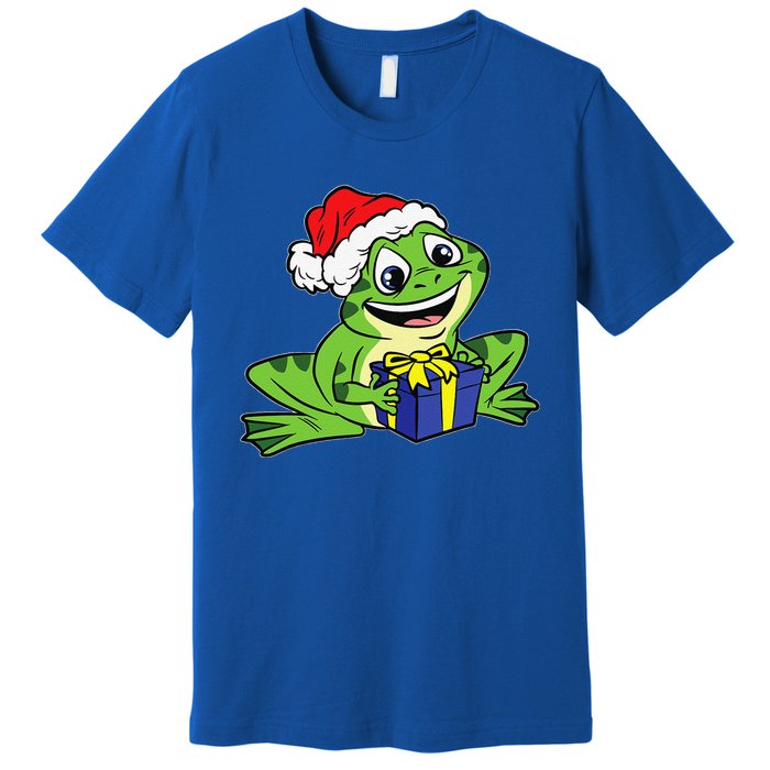 Frog Santa Hat Christmas Pajama Cute Animal XMas Holiday Premium T-Shirt