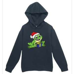 Frog Santa Hat Christmas Pajama Cute Animal XMas Holiday Urban Pullover Hoodie