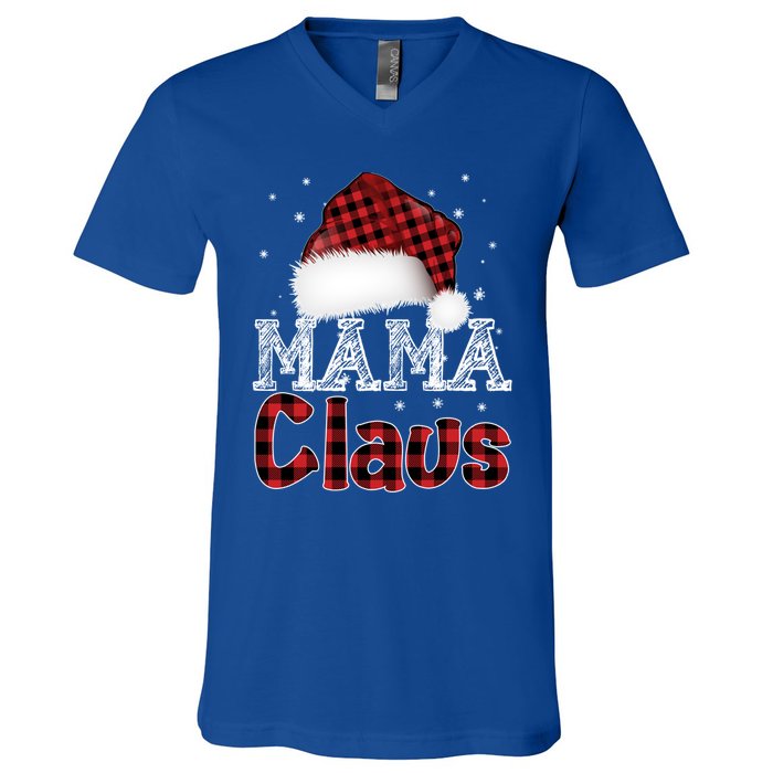 Fun Santa Hat Christmas Costume Family Matching Mama Claus Great Gift V-Neck T-Shirt