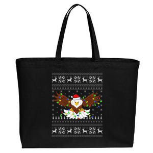 Funny Santa Hat Bald Eagle Xmas Lighting Ugly Bald Eagle Christmas Gift Cotton Canvas Jumbo Tote