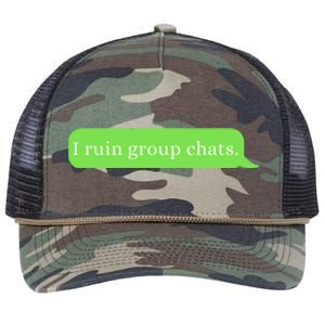 Funny Saying Humor I Ruin Group Chats Retro Rope Trucker Hat Cap