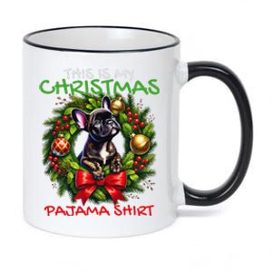 Frenchie Santa Hat & Christmas Lights Cute French Bulldog 11oz Black Color Changing Mug