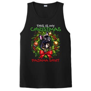 Frenchie Santa Hat & Christmas Lights Cute French Bulldog PosiCharge Competitor Tank