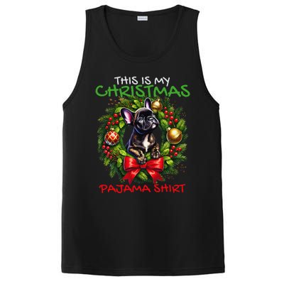 Frenchie Santa Hat & Christmas Lights Cute French Bulldog PosiCharge Competitor Tank