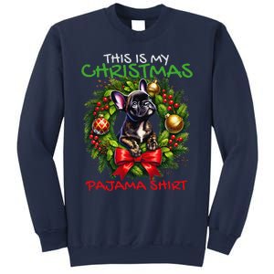 Frenchie Santa Hat & Christmas Lights Cute French Bulldog Sweatshirt