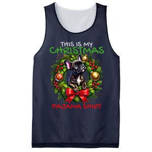 Frenchie Santa Hat & Christmas Lights Cute French Bulldog Mesh Reversible Basketball Jersey Tank