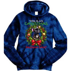 Frenchie Santa Hat & Christmas Lights Cute French Bulldog Tie Dye Hoodie