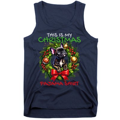 Frenchie Santa Hat & Christmas Lights Cute French Bulldog Tank Top