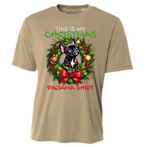 Frenchie Santa Hat & Christmas Lights Cute French Bulldog Cooling Performance Crew T-Shirt