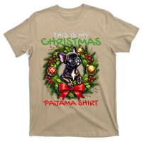 Frenchie Santa Hat & Christmas Lights Cute French Bulldog T-Shirt