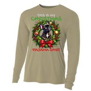 Frenchie Santa Hat & Christmas Lights Cute French Bulldog Cooling Performance Long Sleeve Crew