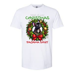 Frenchie Santa Hat & Christmas Lights Cute French Bulldog Softstyle CVC T-Shirt