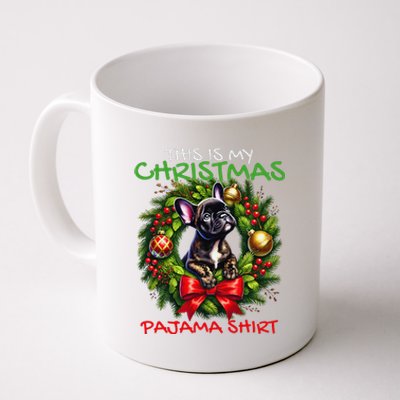 Frenchie Santa Hat & Christmas Lights Cute French Bulldog Coffee Mug