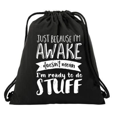 Funny Sarcastic Hoodie Not A Morning Person Hate Waking Up Drawstring Bag
